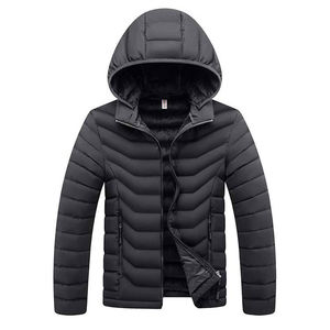 Wholesale High Quality <b>Men's</b> Puffer <b>Jacket</b> Custom <b>Lightweight</b> Winter <b>Black</b> with Letter Pattern OEM Service High Street Style - Product Image 3