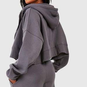 Survêtement d'hiver vintage imprimé délavé à l'acide, respirant, 2-en-1, épais, zippé, pour femme, 100 % coton - Product Image 4