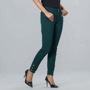 Meilleurs pantalons chino décontractés pour femmes pantalons en coton léger pour l'été Slim Fit Office Wear Mid Flat Style-Trending Ladies - Product Image 3