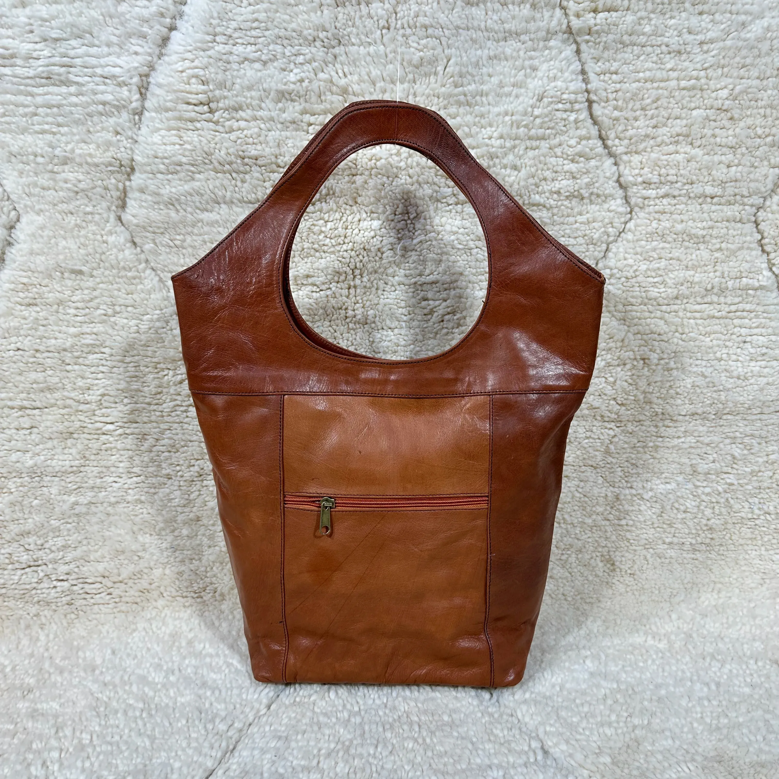 Designer echte glatte Leder-Tote-Tasche marokkanische echte Leder-Schultertasche für Damenhandtasche zu niedrigem Preis