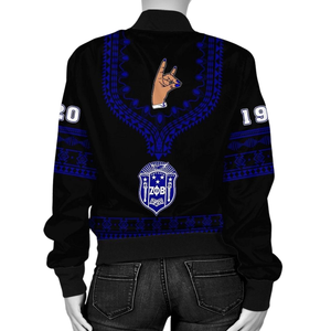 Chaqueta de Satén Zeta Phi Beta para Mujer, Estilo Griego 1920, Azul y Blanco, Prenda Premium con Bordado de Escudo, Estilo Universitario - Product Image 2