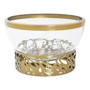 Bol décoratif ovale moderne en métal avec accent doré, plat de centre de table minimaliste et argenté pour table à manger et décoration intérieure - Product Image 6