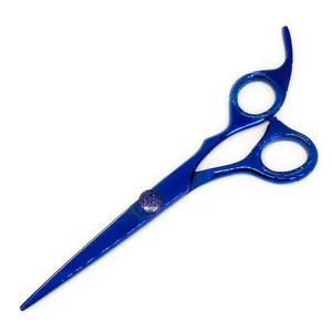 买卖热理发师理发剪刀蓝色体面等离子颜色理发整形剪刀