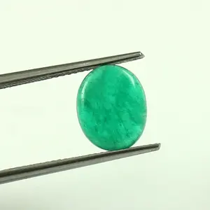 Émeraude zambienne naturelle 1.90Cts Cabochon de forme ovale 9x11mm émeraude verte bonne qualité pierre précieuse en vrac couleur rare - Product Image 2
