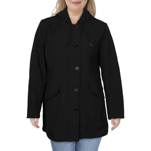 แจ็กเก็ตคอเต่าสีดำสำหรับผู้หญิงมีซิปลำลองกันลมระบายอากาศได้พิมพ์ลายผิวนอกแบบนิ่ม - Product Image 1