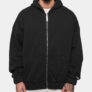 Sudadera con Capucha Térmica para Hombre, 100% Algodón Grueso, Estampado Personalizado, Cierre de Cremallera, Corte Regular, Forro Polar de Invierno, Alta Calidad - Product Image 1