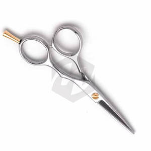 Ciseaux à cheveux en argent de qualité chirurgicale, ciseaux de barbier professionnels avec repose-doigts doré, ciseaux de coiffure de précision - Product Image 3