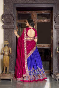 Élégant Foil Print Tasar Silk Lehenga avec Sequins Embroidery Blouse Dupatta et peut coudre pour B2B Global Traders - Product Image 6