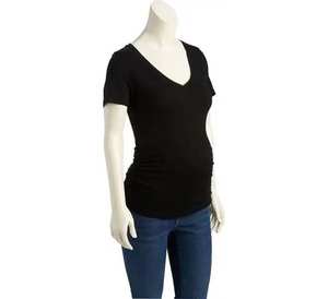 <b>Best</b> Quality Black V-Neck <b>Maternity</b> <b>Tank</b> <b>Top</b> Casual Summer Daily Use for All Purposes - Product Image 1