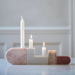 Made of White and <b>Black</b> Marble <b>Candle</b> Stand Modern Tabletop Wedding Birthday Parties Table Decoration <b>Candle</b> Holder for Sale - Product Image 4