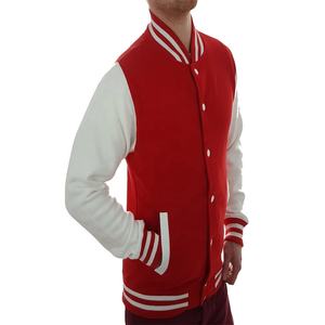 Chaqueta Universitaria Roja y Blanca Personalizada al por Mayor para Hombre, Chaqueta de Béisbol - Product Image 6