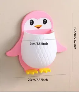 Wholesale Multifunctional Penguin Wall Mount <b>Shelf</b> Holder Plastic No Drill Storage <b>Rack</b> Bathroom Kitchen Bedroom - Product Image 5