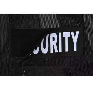 Chaleco de seguridad de poliéster Unisex de alta visibilidad Ranura de identificación con cremallera frontal personalizable para uso industrial de patrulla para uso de guardia OEM - Product Image 6