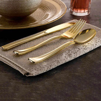 Wholesale High Quality Disposable Party Tableware Rose Gold Silverware Napkin Cutter Fork Spoon Cutlery Set for Party Wedding