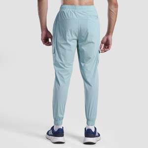 <b>Men's</b> Inertia <b>Trousers</b> in Mint XL Size Woven Spandex Hiking Pants with <b>Thermal</b> Features Zipper and Plaid Decoration - Product Image 2