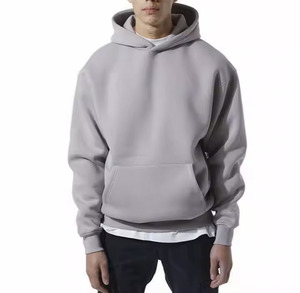 Venta al por mayor de ropa de calle de algodón personalizada en blanco liso y holgado sudaderas con capucha de algodón suave listo para enviar Sudadera con capucha de algodón liso para hombre - Product Image 1