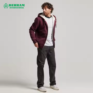 Sudadera con capucha y cremallera oversize de algodón 100% de felpa para hombre, estilo jogger, holgada y personalizada para entrenamiento - Product Image 2