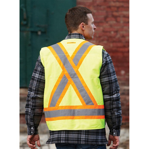 Breathable Men Hi Vis Construction OEM 100% Cotton High Quality Low MOQ Reflective <b>Tape</b> <b>Security</b> Vest for Men - Product Image 6