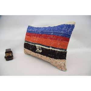 Cojín decorativo tejido de 16x24 pulgadas con patrón Vintage multicolor de lana Kantha Patchwork - Product Image 4