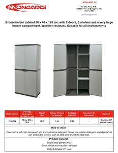 Supports de rangement muraux modulaires à quatre niveaux en plastique gris italien de haute qualité Durable Multifonctionnel Intérieur Extérieur - Product Image 3