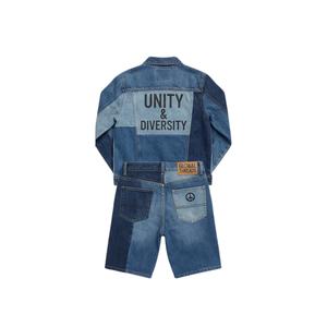 Fabricants de shorts personnalisés pour hommes, streetwear, denim délavé, chemises à manches longues et shorts, ensemble deux pièces - Product Image 3