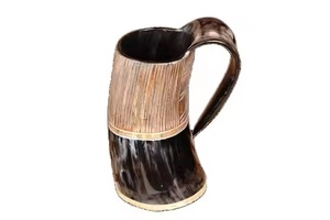 Tasse à vin en corne de buffle naturelle polie Style animal écologique pour la décoration de la maison Prix raisonnable de l'Inde - Product Image 2