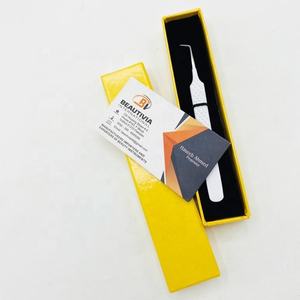 Pinzas de extensión de pestañas profesionales de acero inoxidable de 45 grados, herramienta de belleza sostenible, etiqueta privada probada a mano - Product Image 4