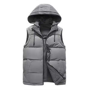 Personalizado de invierno burbuja Puffer chaleco cremallera bolsillo logotipo personalizado chaquetas sin mangas Chaleco de los hombres con capucha OEM de alta calidad hombre Casual - Product Image 1