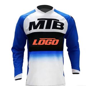 Jersey de Ciclismo MTB Personalizable, Superventas, con Bloques de Color en Degradado, de Secado Rápido y Transpirable, para Ciclismo de Montaña y Carreras Todoterreno, Disponible en Stock - Product Image 1