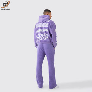 ชุดวอร์มผ้าฝ้ายสำหรับผู้ชายชุดวิ่งสองชิ้นสำหรับฤดูหนาวกางเกงพิมพ์ลายมีฮู้ดระบายอากาศได้ดี - Product Image 5