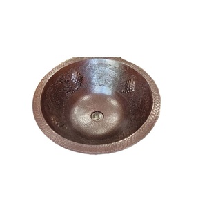 Top Trending Copper Drop in Round <b>Kitchen</b> <b>Sink</b> Hand Hammered Design Single <b>Bowl</b> Basin Bathroom Vessel <b>Sink</b> - Product Image 4