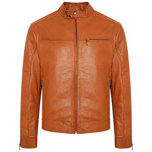 Man's High Street Style <b>Leather</b> Jacket Fashion Bikers Motor Bike <b>Trench</b> <b>Coat</b> with Stand Collar for Motorcycle jacket for men - Product Image 1