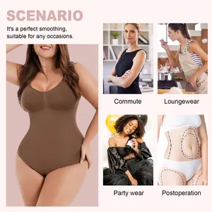 Wholesale Women's Seamless Daily Wear Basic Solid Thong Shapewear Bodysuit For Women Tummy Control Loose Weight