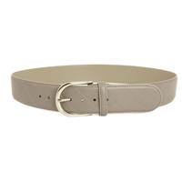 Ceinture de couette C en cuir noir avec motif de point de diamant matelassé et taille matelassée élégante à boucle dorée