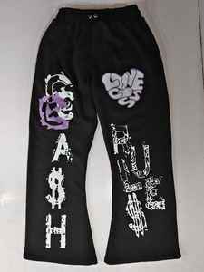 กางเกงวอร์มลำลองแบบมีเชือกผูกสำหรับผู้ชายกางเกงผ้าฟลีซผ้าฝ้ายทรงตรงสำหรับใส่ในยิมกลางแจ้งกำหนดได้เอง2024 - Product Image 3