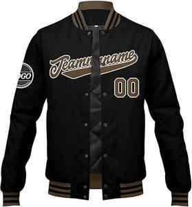 Varsity Jacket Bomber de baseball d'hiver personnalisé avec broderie directe pour hommes plusieurs couleurs en gros - Product Image 1