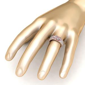 Vendedor caliente Diamante redondo Chapado en oro rosa 925 Anillo de Bodas de rama de vástago ancho de plata para mujeres a precio mayorista - Product Image 5