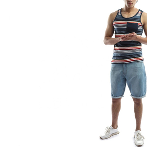 Multi Color's Lining Print with Front Attached Pocket <b>Running</b> Tank Top With Custom Design Sleeveless <b>Singlets</b> Quick Dry Oem - Product Image 5