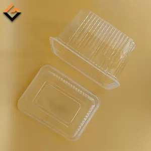 Recipiente plástico descartável retangular para alimentos, recipiente para armazenamento de alimentos, recipiente plástico com tampa