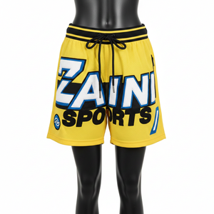 Shorts de Baño de Nailon Premium de 180 g/m², Color Naranja, con Pedrería Termoadhesiva, Cintura Jacquard Personalizada y Franja Lateral - Product Image 6