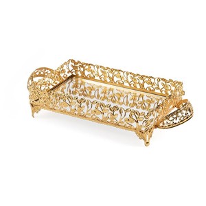 Bandeja de regalo de metal de diseño decorativo hecho a mano Uso de boda en precio al por mayor de La India - Product Image 1