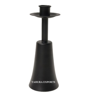 Bougeoir à chandelier unique luxueux avec finition brillante et accents noirs améliorant l'éclat et le style des chambres haut de gamme - Product Image 4