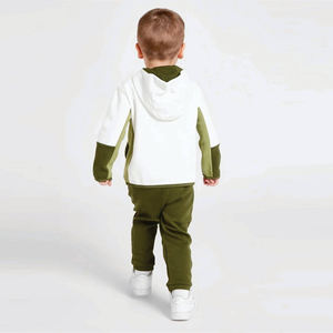 Ensemble survêtement vert et blanc pour enfants, deux pièces, veste zippée et pantalon de jogging, vêtements de sport décontractés, tenue de sport pour garçons - Product Image 6