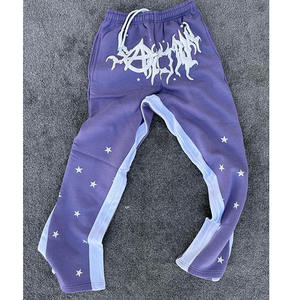 Haute qualité personnalisable grande taille 100% coton pour coupe bord à capuche Flare pantalons de survêtement hommes survêtement avec imprimé Chandal - Product Image 5