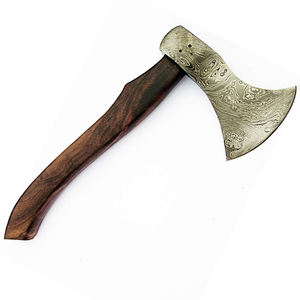 Haches de haute qualité avec fourreau en cuir et manche ergonomique pour le travail du bois professionnel, style traditionnel, haches en acier damas - Product Image 1