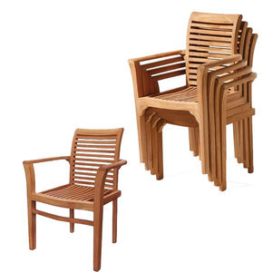 Indonesia Teak Wood Patio <b>Garden</b> Outdoor Furniture Stackable <b>Chairs</b> - Product Image 3