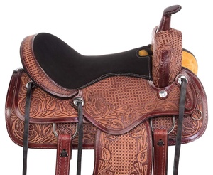 Selle d'équitation Western en cuir véritable pour Cowboys et utilisation équestre dans les événements de rodéo Trail Rides Farm Work - Product Image 2