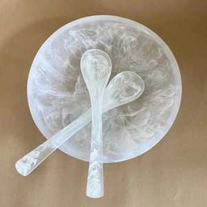 Bol carré en résine, motif vert en spirale, récipient à fruits, plat de service de cuisine, vaisselle, décoration, salle à manger, articles de restauration, récipient - Product Image 2