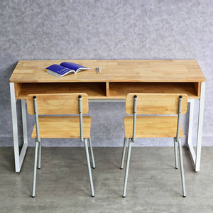 Conjunto de Muebles Escolares: Escritorio de Madera Cómodo para Estudiantes con Cajón (140x50cm) y 2 Sillas, Modelo BGHS007 - Product Image 4