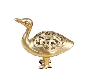 ที่ใส่ธูปรูปเป็ดทำจากทองเหลืองเนื้อแข็งสำหรับตกแต่งบ้านเครื่องหอมหรูหรารูปปั้นไม้งาม - Product Image 1